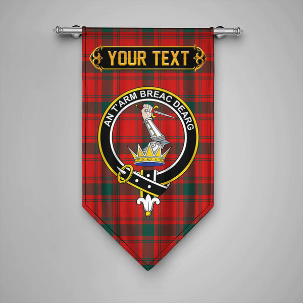 Scottish MacQuarrie (MacGuarie) Modern Clan Crest Tartan Gonfalon Custom Personalized Tartan Plaid