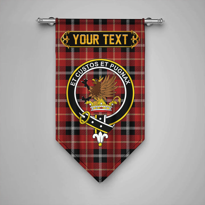 Scottish Marjoribanks Modern Clan Crest Tartan Gonfalon Custom Personalized Tartan Plaid