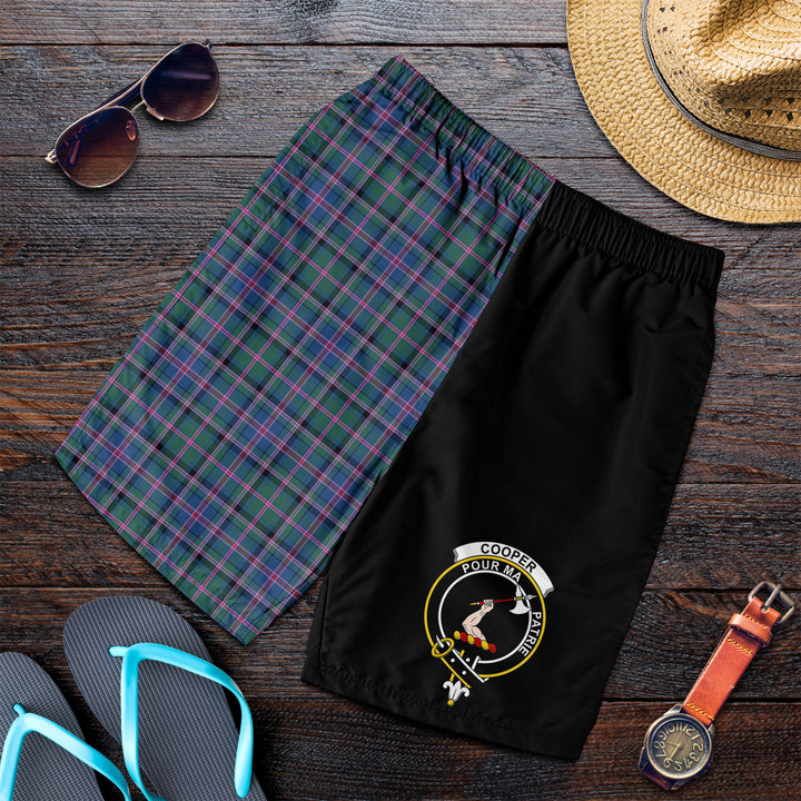 Scottish Cooper Clan Crest Tartan Half of Me Men's Shorts