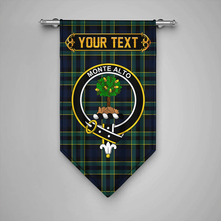 Scottish Mowat Modern Clan Crest Tartan Gonfalon Custom Personalized Tartan Plaid