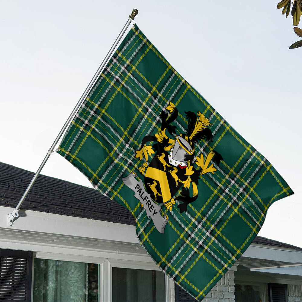 Irish Palfrey Family Crest Tartan Flag Parade Horizontal Style ...
