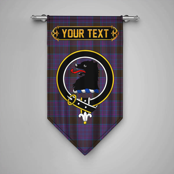 Scottish Phillips Modern Clan Crest Tartan Gonfalon Custom Personalized Tartan Plaid