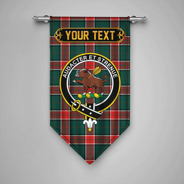 Scottish Pollock Modern Clan Crest Tartan Gonfalon Custom Personalized Tartan Plaid