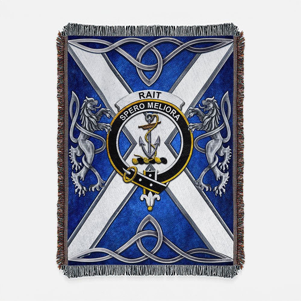 Scottish Rait Clan Badge Woven Blanket Silver Rampant Lion Emblem ...