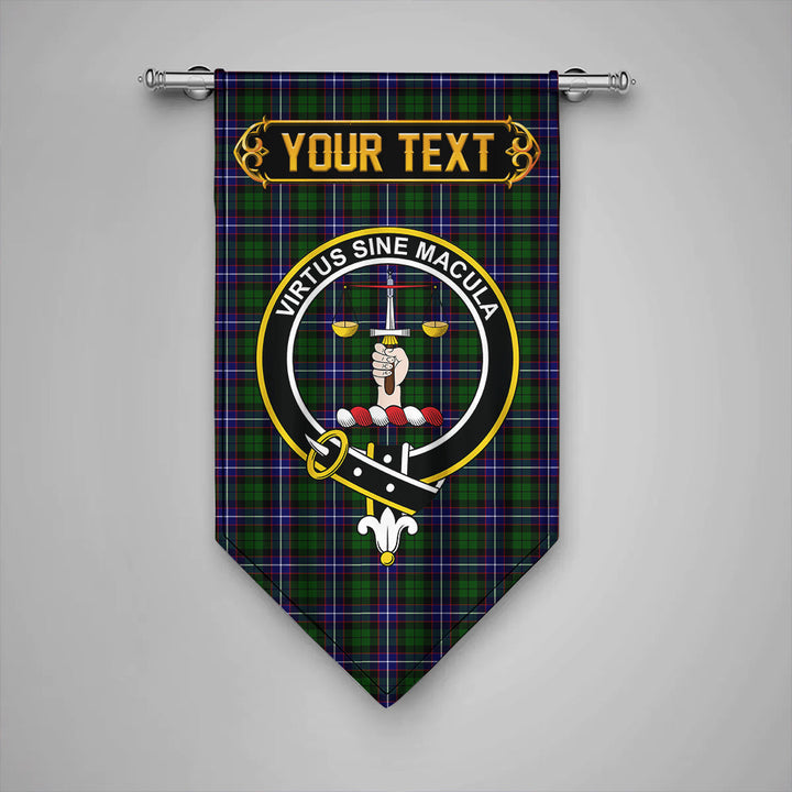 Scottish Russell Modern Clan Crest Tartan Gonfalon Custom Personalized Tartan Plaid
