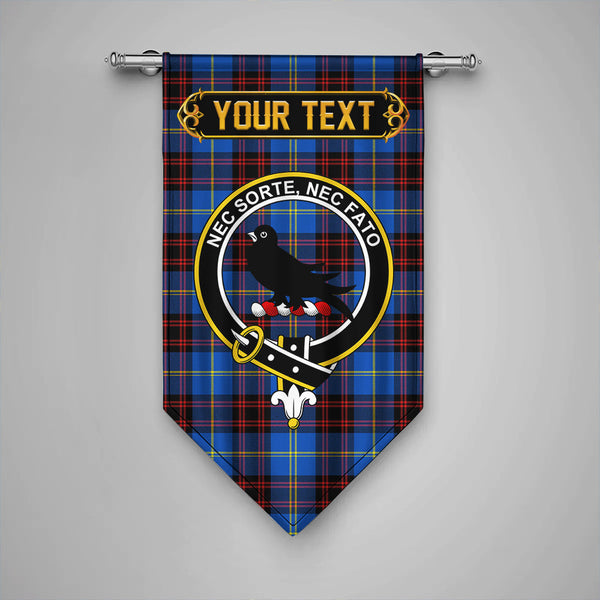 Scottish Rutherford Modern Clan Crest Tartan Gonfalon Custom Personalized Tartan Plaid