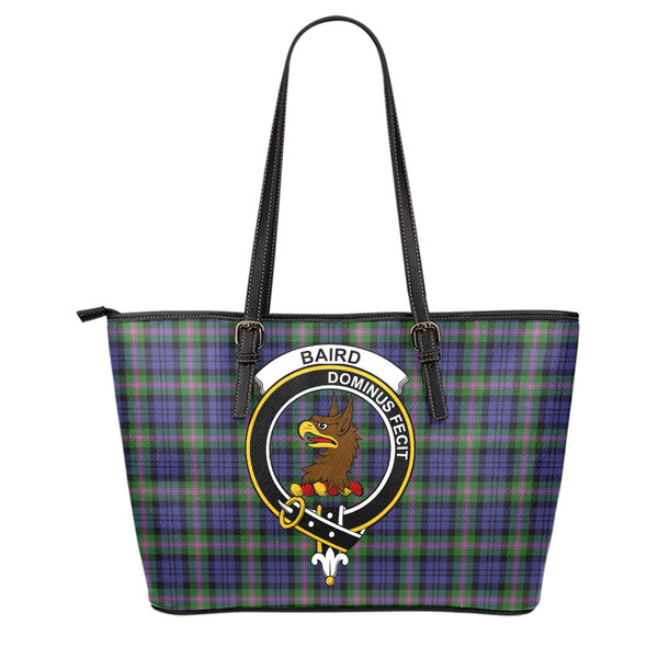 Scottish Baird Clan Crest Tartan Leather Tote Tartan Plaid