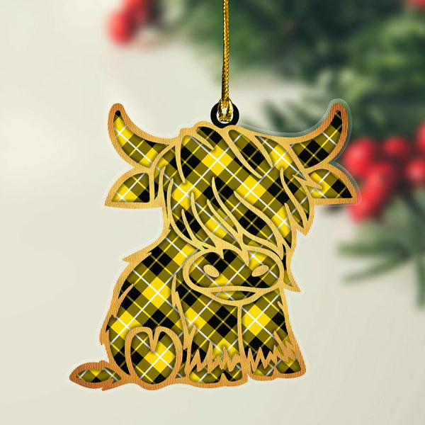 Scottish Barclay Dress Modern Clan Tartan Highland Cow Ornament Tartan Plaid