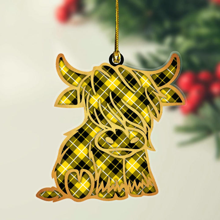 Scottish Barclay Dress Modern Clan Tartan Highland Cow Ornament Tartan Plaid
