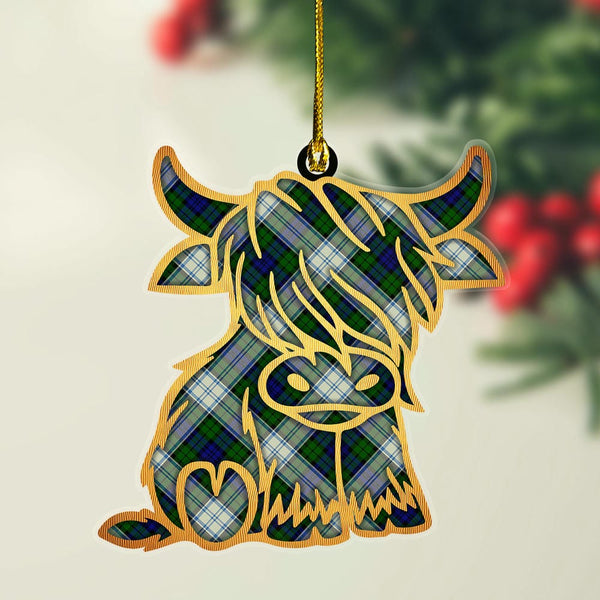 Scottish Blackwatch Dress Modern Clan Tartan Highland Cow Ornament Tartan Plaid