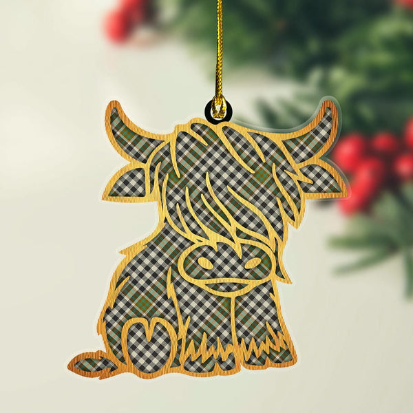 Scottish Burns Check Clan Tartan Highland Cow Ornament Tartan Plaid