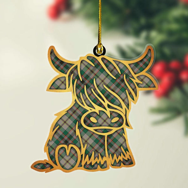 Scottish Craig Ancient Clan Tartan Highland Cow Ornament Tartan Plaid