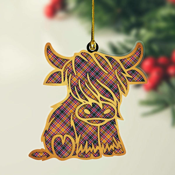 Scottish Jacobite Clan Tartan Highland Cow Ornament Tartan Plaid