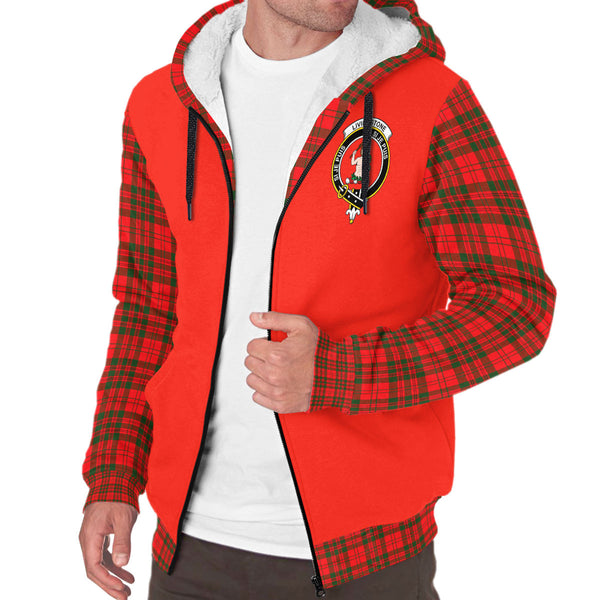 Scottish Livingstone Clan Crest Tartan Plaid Sleeve Sherpa Hoodie