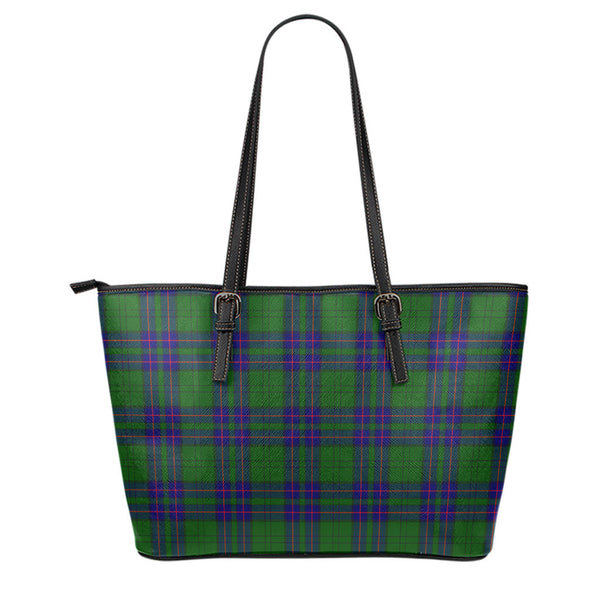 Scottish Lockhart Modern Clan Tartan Leather Tote Tartan Plaid