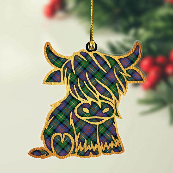 Scottish Logan Ancient Clan Tartan Highland Cow Ornament Tartan Plaid