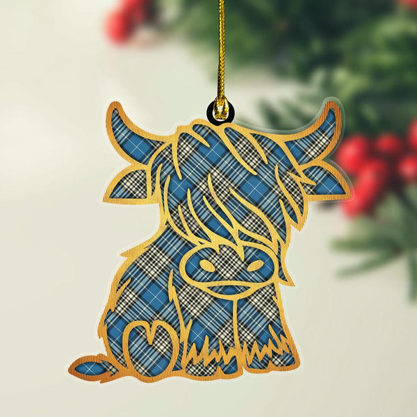 Scottish Napier Ancient Clan Tartan Highland Cow Ornament Tartan Plaid