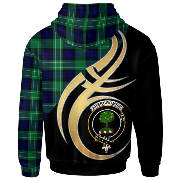 Scottish Abercrombie Clan Crest Tartan Hoodie - Believe In Me Back Side Tartan Plaid