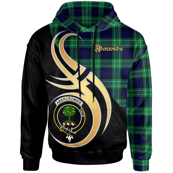 Scottish Abercrombie Clan Crest Tartan Hoodie - Believe In Me Front Side Tartan Plaid