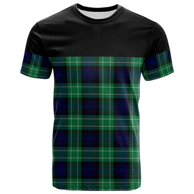 Scottish Abercrombie Clan Tartan T-Shirt Horizontal Style Front Side Tartan Plaid