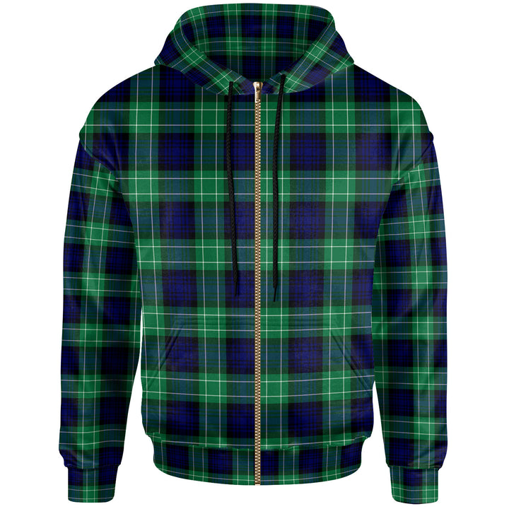 Scottish Abercrombie Clan Tartan Hoodie Zip Tartan Plaid