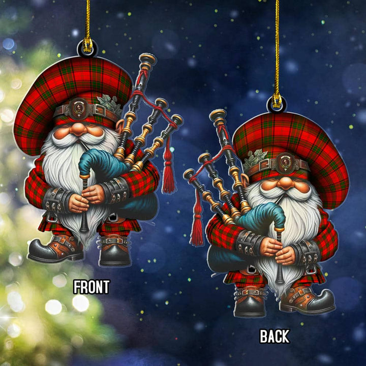 Scottish Adair Clan Crest Tartan Bagpiper Gnome Ornament Tartan Plaid 2.jpg