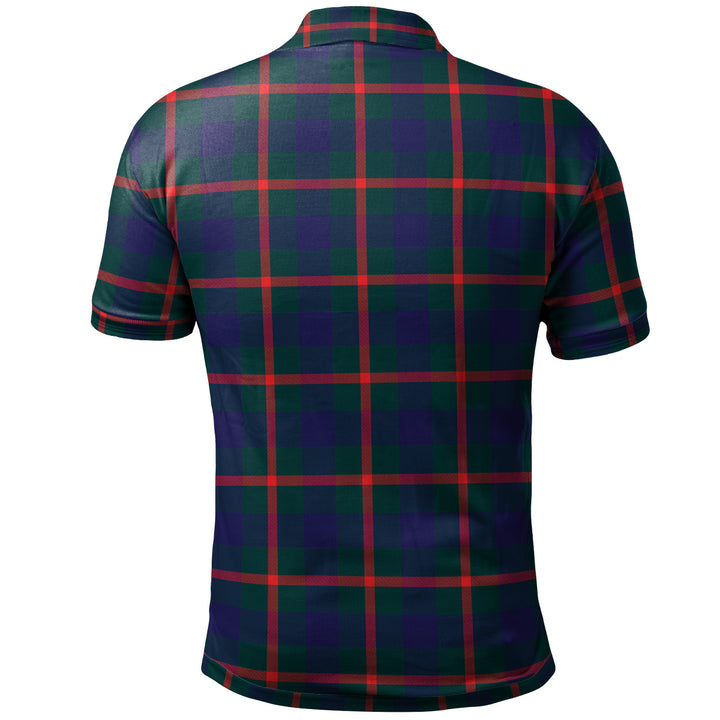 Scottish Agnew Clan Crest Tartan Polo Shirt Back Side Tartan Plaid