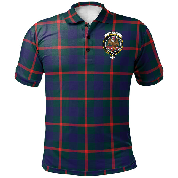 Scottish Agnew Clan Crest Tartan Polo Shirt Front Side Tartan Plaid