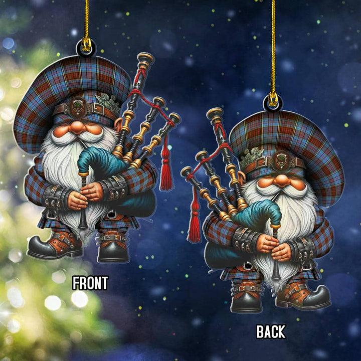 Scottish Anderson Clan Crest Tartan Bagpiper Gnome Ornament Tartan Plaid 2.jpg