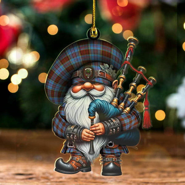 Scottish Anderson Clan Crest Tartan Bagpiper Gnome Ornament Tartan Plaid 1.jpg