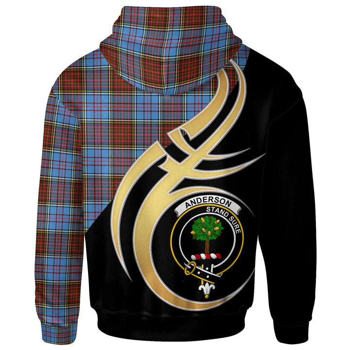 Scottish Anderson Clan Crest Tartan Hoodie - Believe In Me Back Side Tartan Plaid