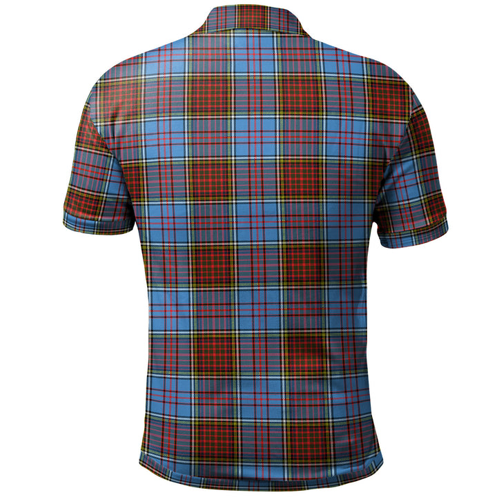 Scottish Anderson Clan Crest Tartan Polo Shirt Back Side Tartan Plaid