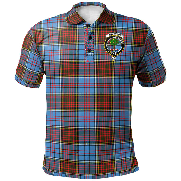 Scottish Anderson Clan Crest Tartan Polo Shirt Front Side Tartan Plaid