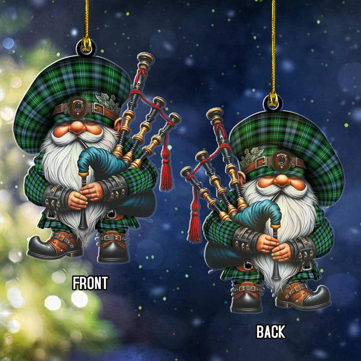 Scottish Arbuthnot Clan Crest Tartan Bagpiper Gnome Ornament Tartan Plaid 2.jpg