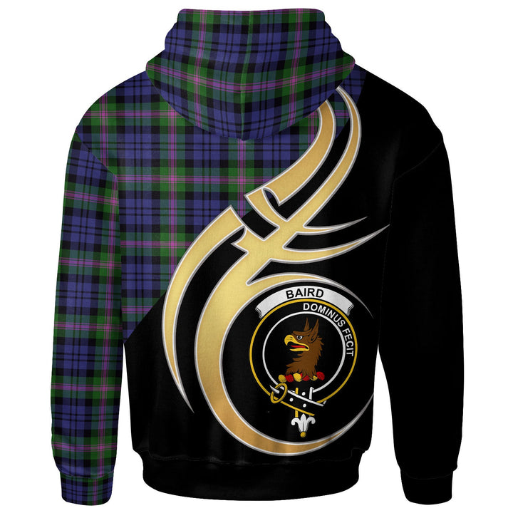Scottish Baird Clan Crest Tartan Hoodie - Believe In Me Back Side Tartan Plaid