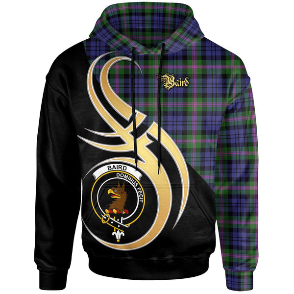 Scottish Baird Clan Crest Tartan Hoodie - Believe In Me Front Side Tartan Plaid