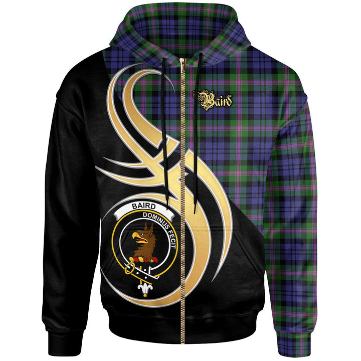 Scottish Baird Clan Crest Tartan Hoodie - Believe In Me Zip-up Tartan Plaid