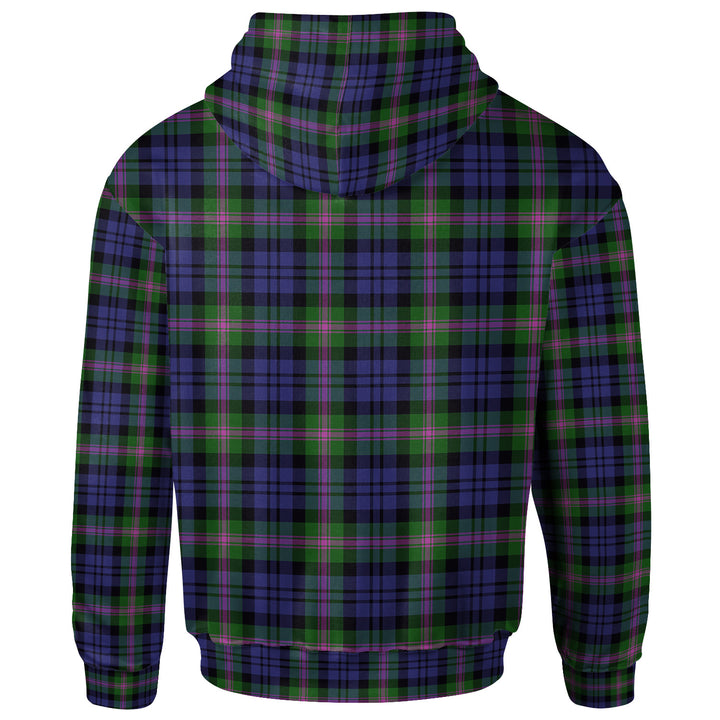 Scottish Baird Clan Crest Tartan Hoodie Back Side Tartan Plaid