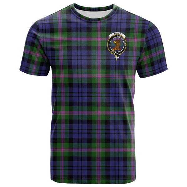 Scottish Baird Clan Crest Tartan T-Shirt Front Side Tartan Plaid