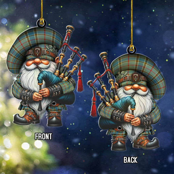 Scottish Balfour Clan Crest Tartan Bagpiper Gnome Ornament Tartan Plaid 2.jpg