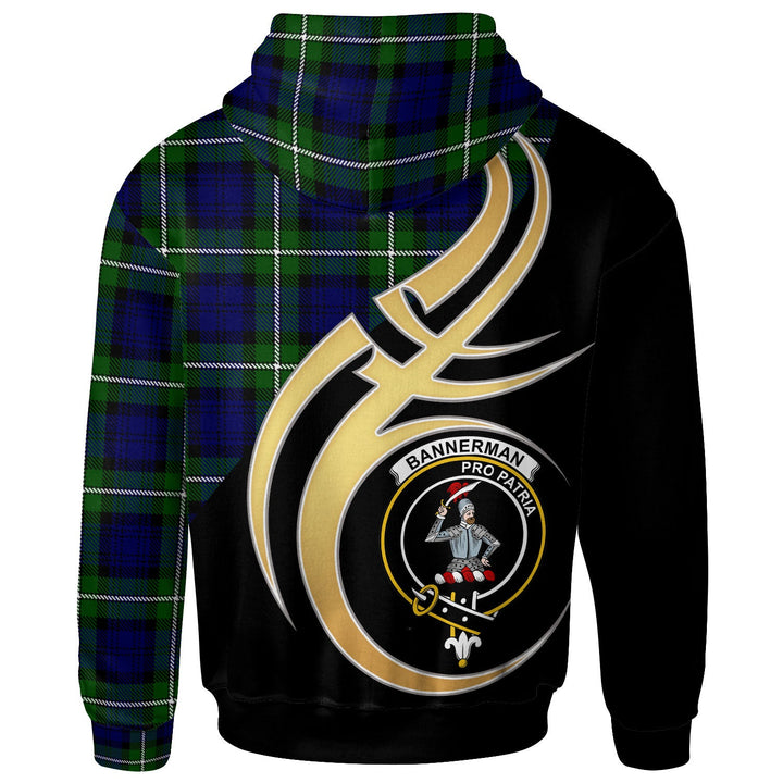 Scottish Bannerman Clan Crest Tartan Hoodie - Believe In Me Back Side Tartan Plaid