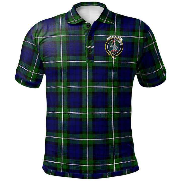 Scottish Bannerman Clan Crest Tartan Polo Shirt Front Side Tartan Plaid