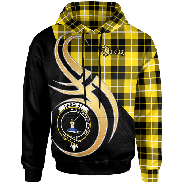 Scottish Barclay Clan Crest Tartan Hoodie - Believe In Me Front Side Tartan Plaid