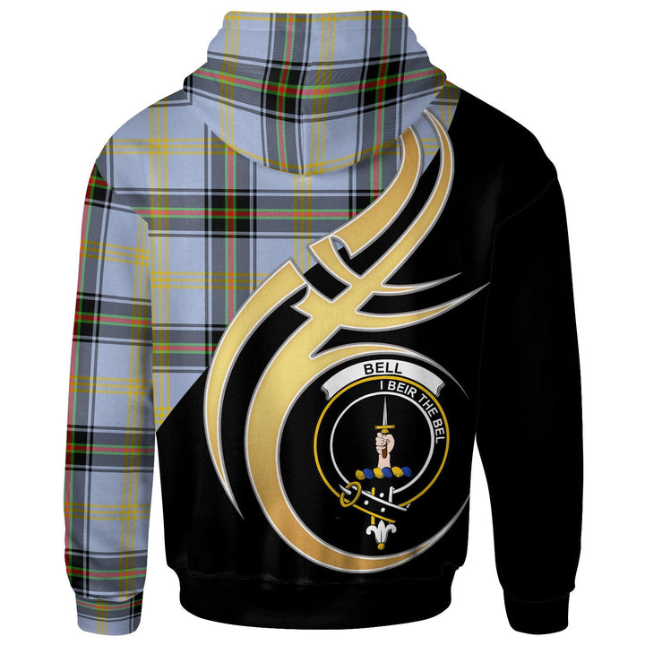 Scottish Bell Clan Crest Tartan Hoodie - Believe In Me Back Side Tartan Plaid