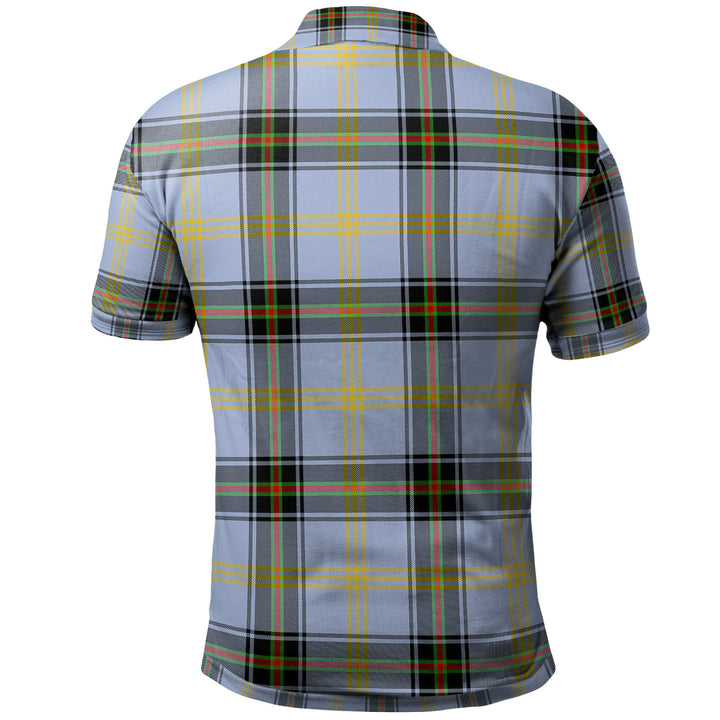 Scottish Bell Clan Crest Tartan Polo Shirt Back Side Tartan Plaid
