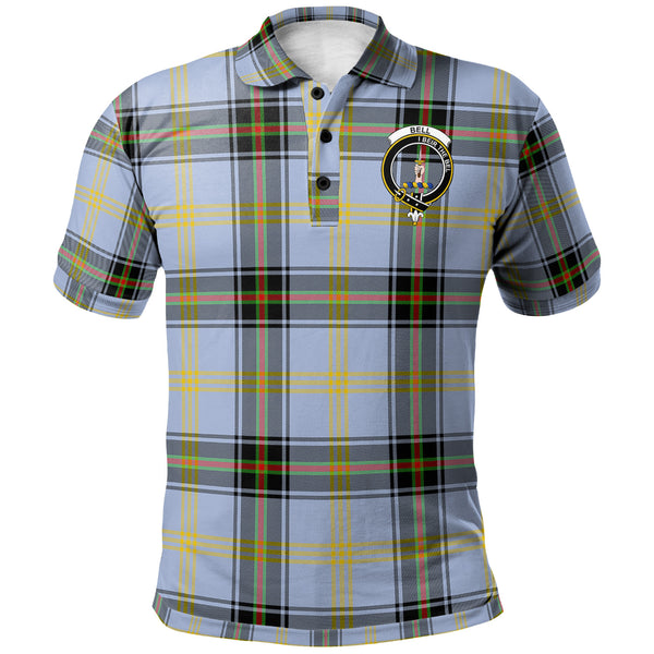 Scottish Bell Clan Crest Tartan Polo Shirt Front Side Tartan Plaid