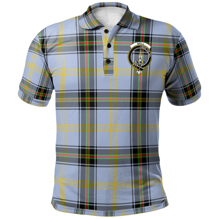 Scottish Bell Clan Crest Tartan Polo Shirt Front Side Tartan Plaid