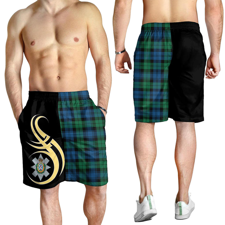 Scottish Blackwatch Ancient Clan Crest Tartan Believe in Me Men's Shorts