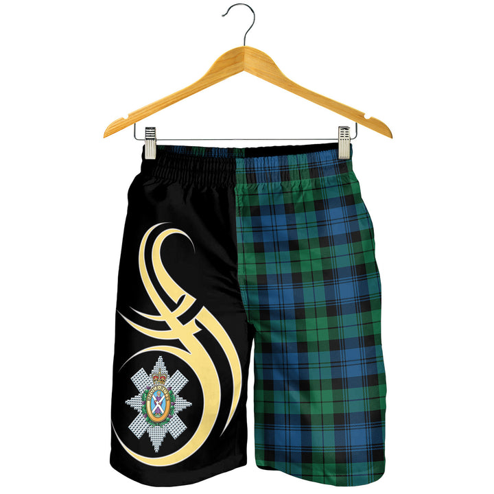 Scottish Blackwatch Ancient Clan Crest Tartan Believe in Me Men's Shorts