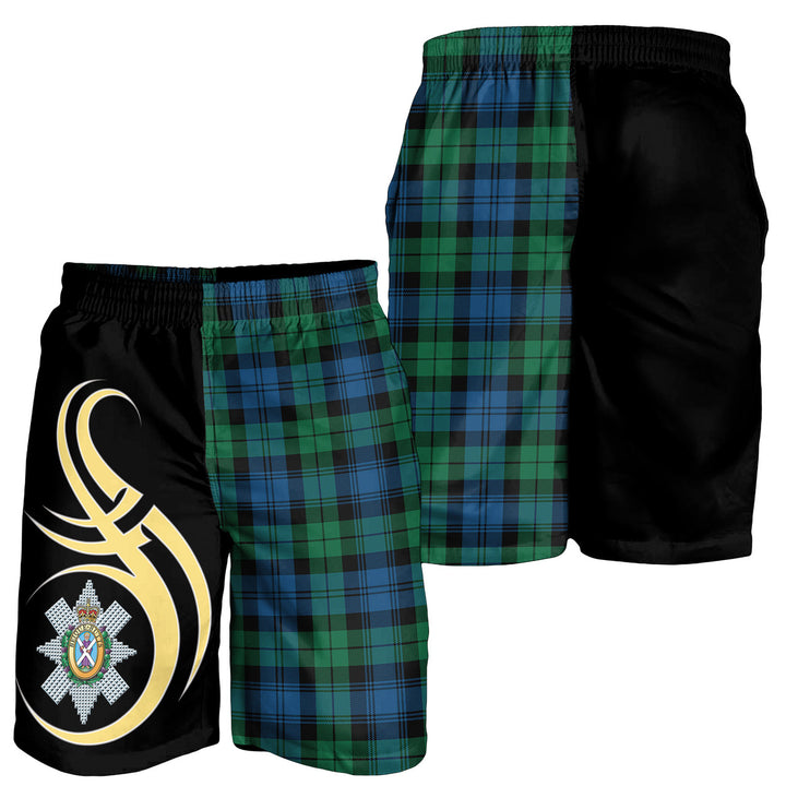 Scottish Blackwatch Ancient Clan Crest Tartan Believe in Me Men's Shorts